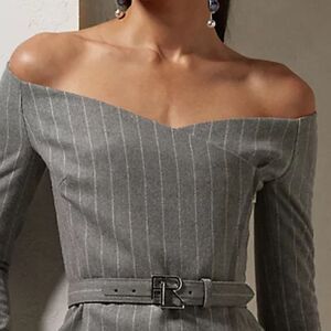 Ralph Lauren Collection ~ Spring 2024 Brushed Wool Flannel Pinstripe Belt